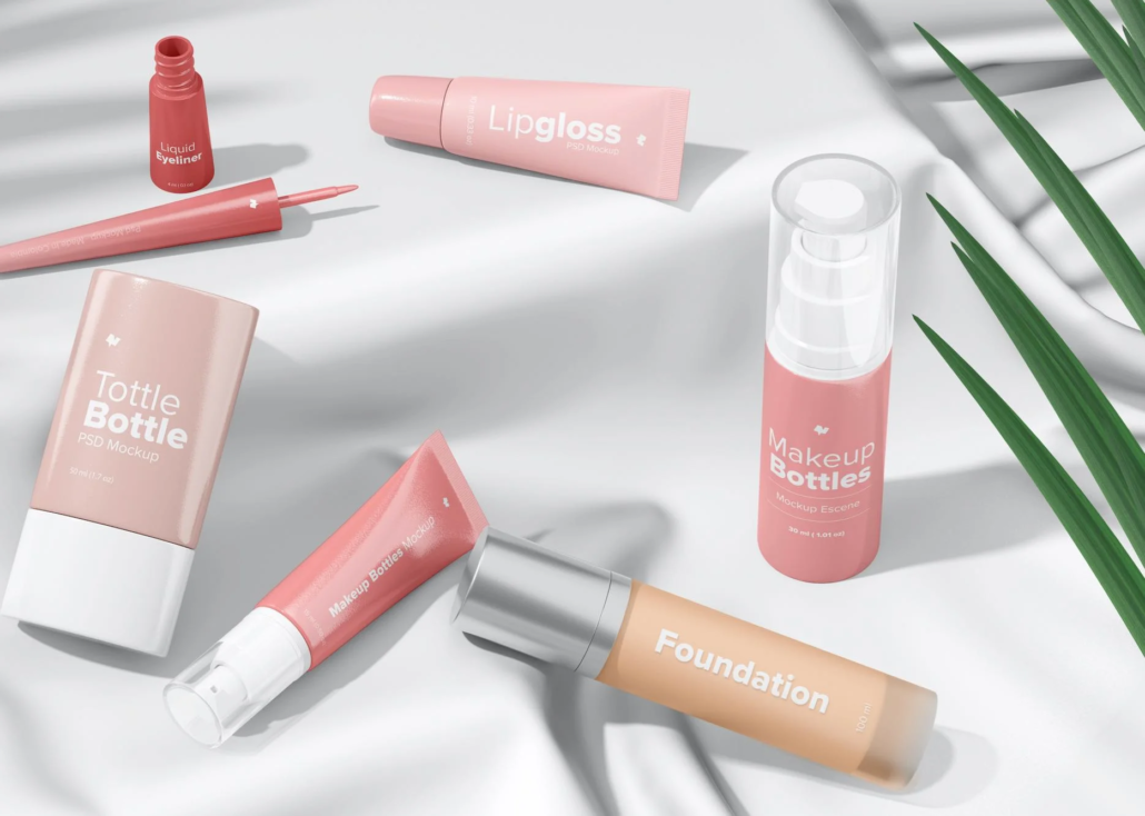 mock up packaging of private label cosmetic product